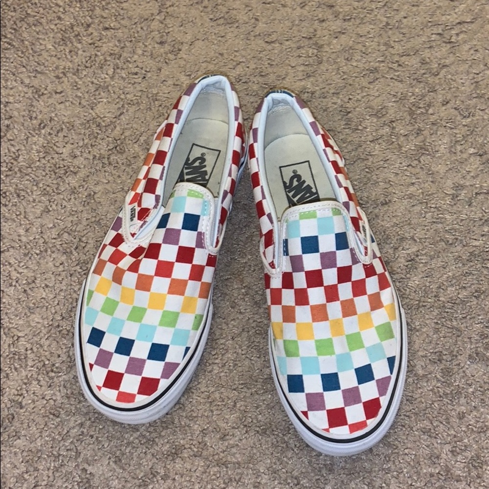 Vans Checkerboard Slip-Ons (Rainbow Edition)